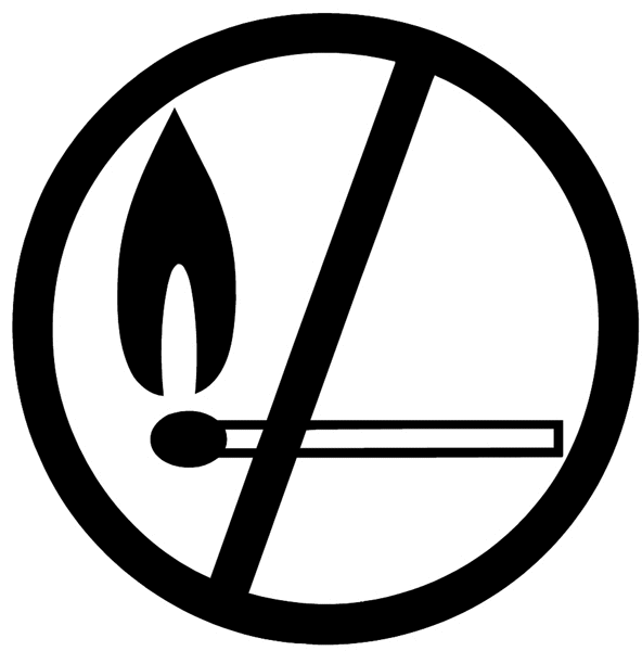 Symbol for 'no fires' vinyl sticker. Customize on line. Symbols and Pictograms 090-0257